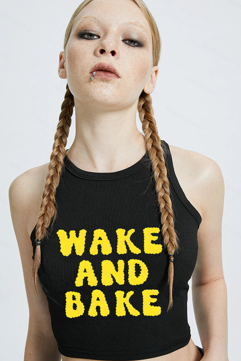 Wake And Bake Y2K Crop Tank Top