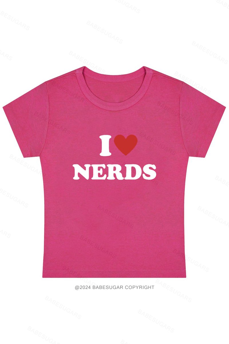 I Love Nerds Y2K Baby Tee