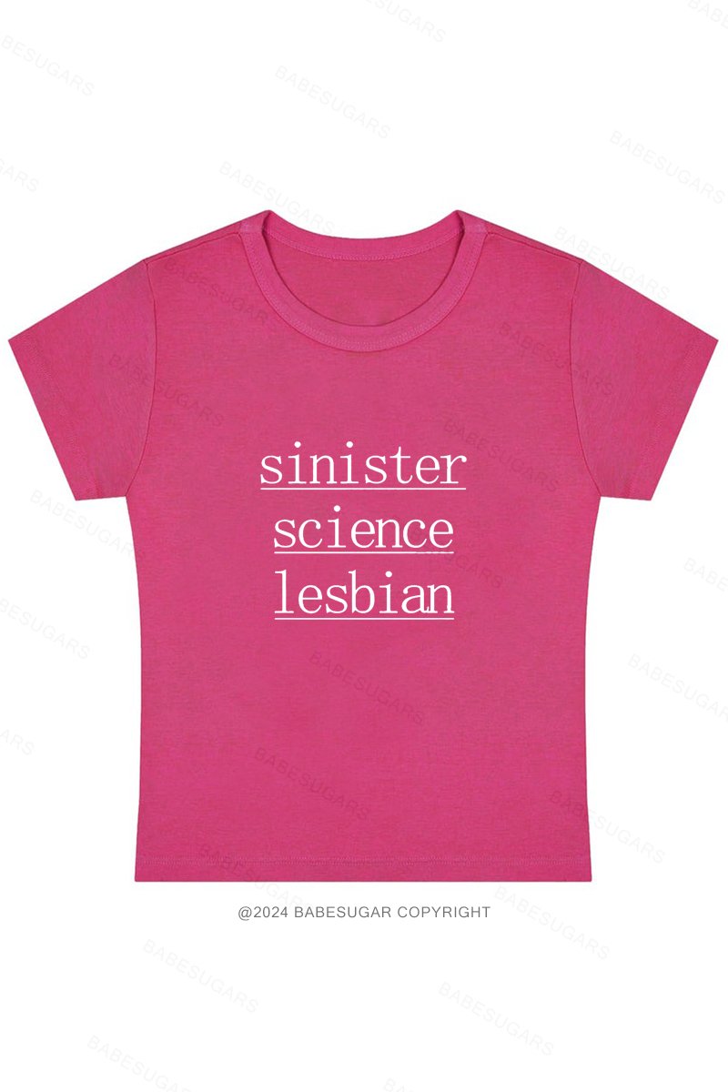 Sinister Science Lesbian Y2K Baby Tee