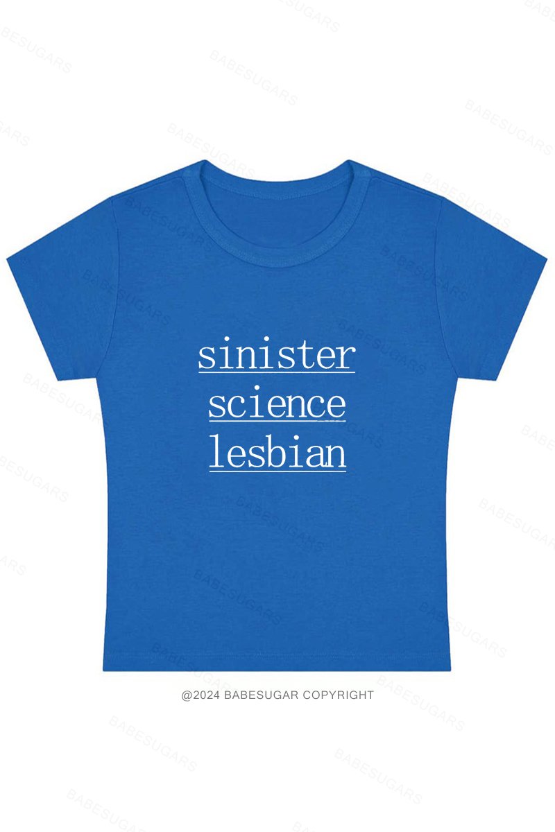 Sinister Science Lesbian Y2K Baby Tee