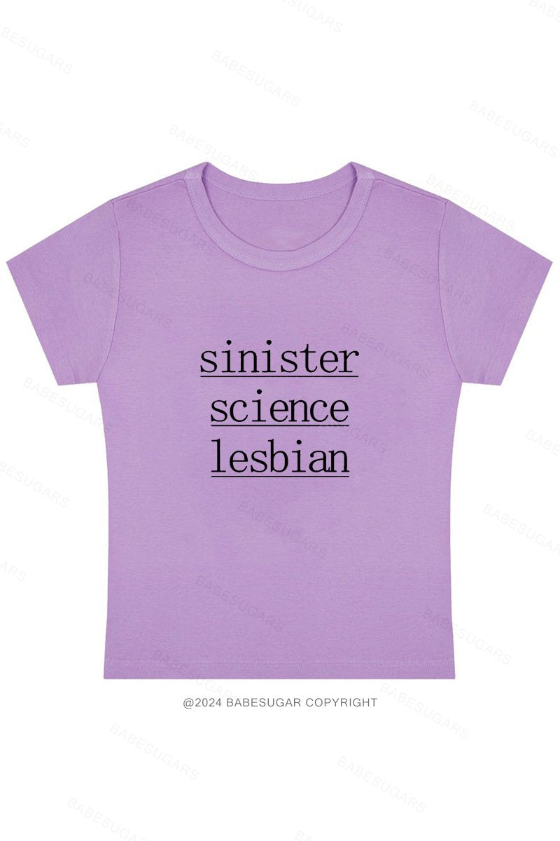 Sinister Science Lesbian Y2K Baby Tee