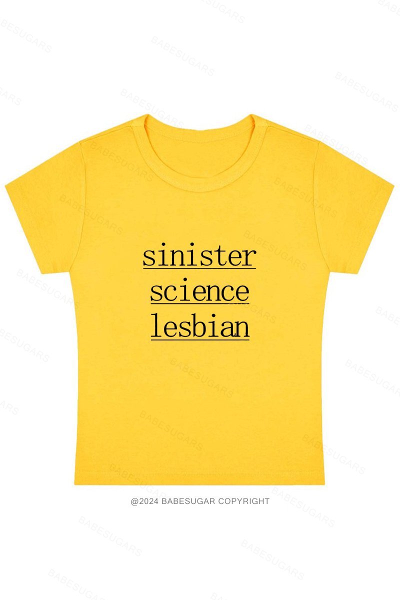 Sinister Science Lesbian Y2K Baby Tee