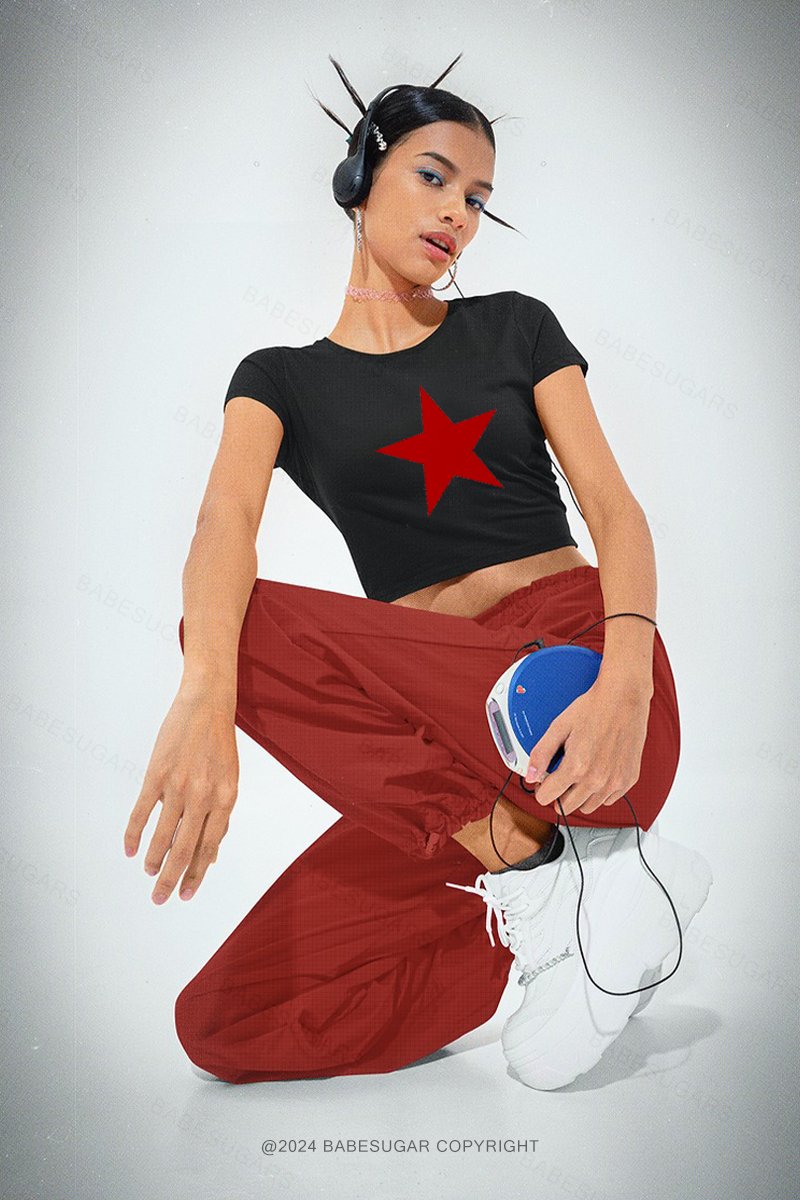 Eye-catching Stars Y2K Baby Tee