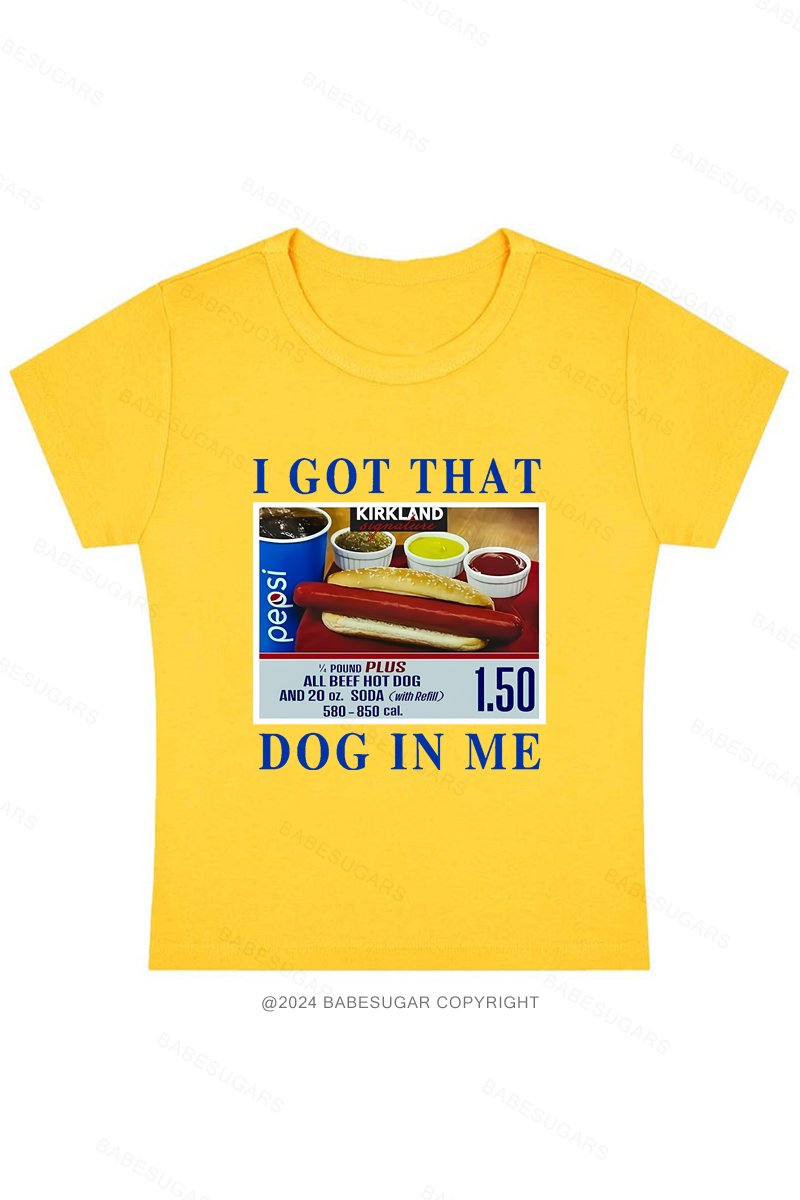I Got That Hot Dog In Me Y2K Baby Tee